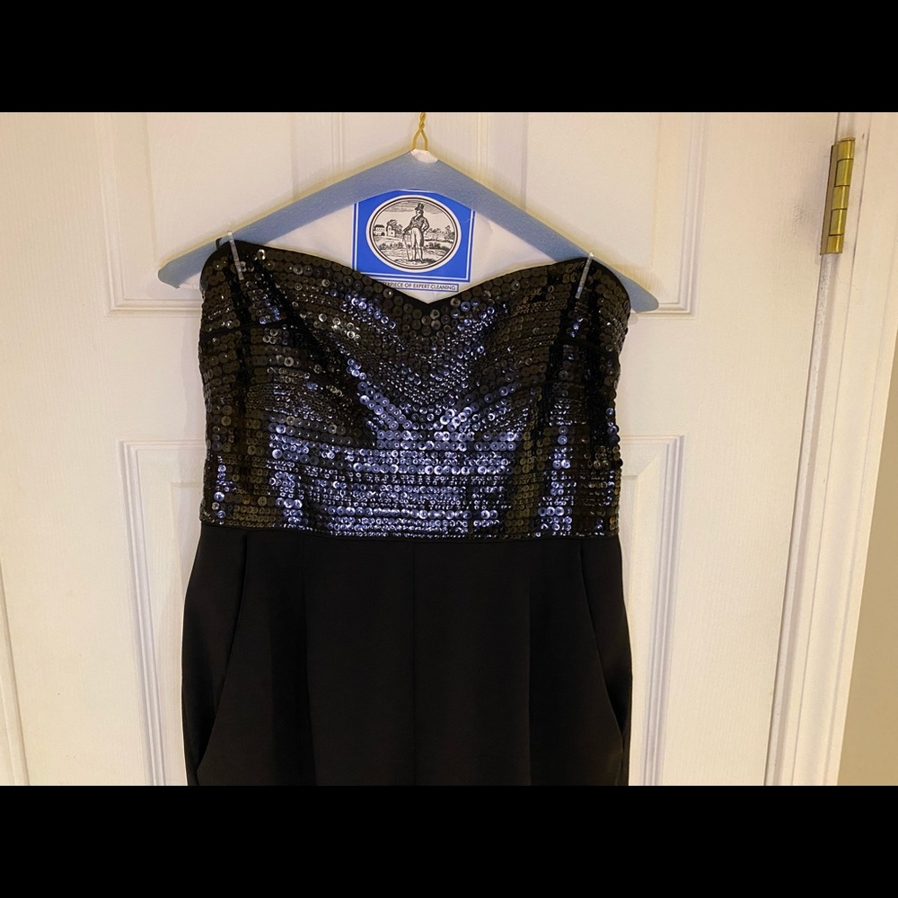 EXPRESS Black sequin jumpsuit with pockets